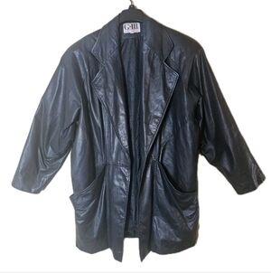 VINTAGE G-111 made in Korean Men’s Black Long Sleeve Leather Bomber Jacket Sz L